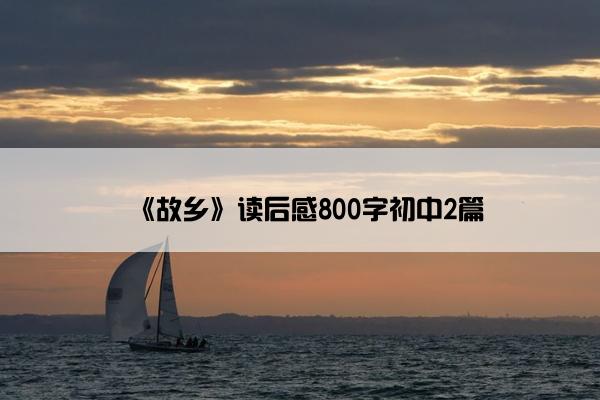 《故乡》读后感800字初中2篇