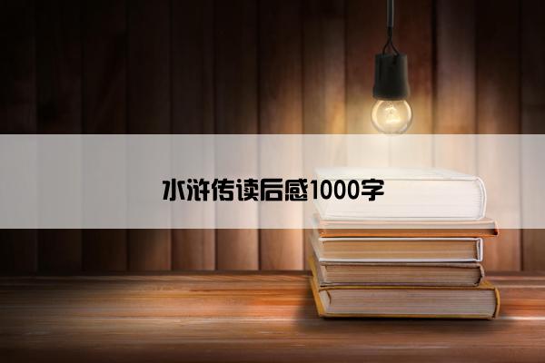 水浒传读后感1000字