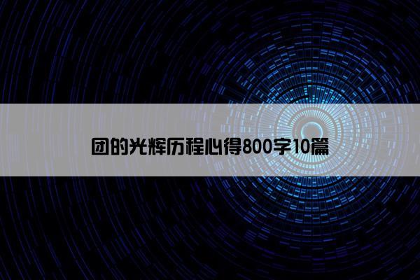 团的光辉历程心得800字10篇