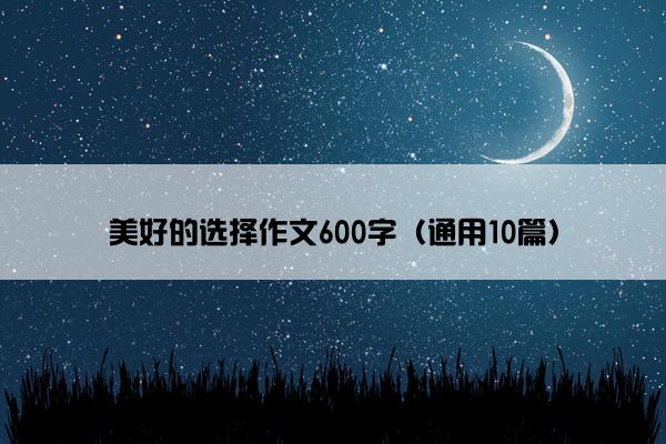 美好的选择作文600字（通用10篇）